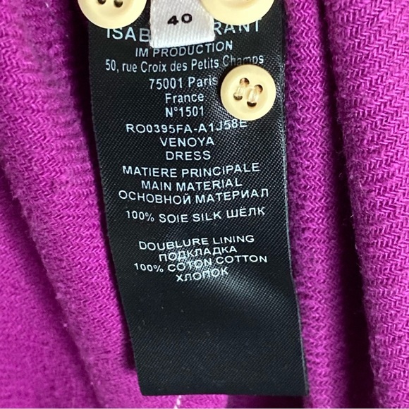 Isabel Marant Etoile Silk Shirt Dress-Purple-Women’s 40/L-Designer-Luxury-NEW - Picture 5 of 10